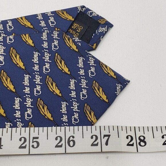 Men's Silk Tie by Josh Bach The Play's The Thing Quill Shakespeare Quote - Picture 8 of 9